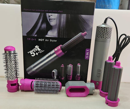Brosse Soufflante 5-en-1 : Pack Complet Coiffage, Lissage et Bouclage