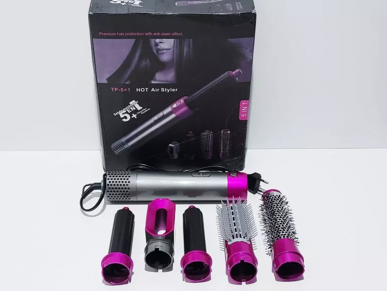 Brosse Soufflante 5-en-1 : Pack Complet Coiffage, Lissage et Bouclage