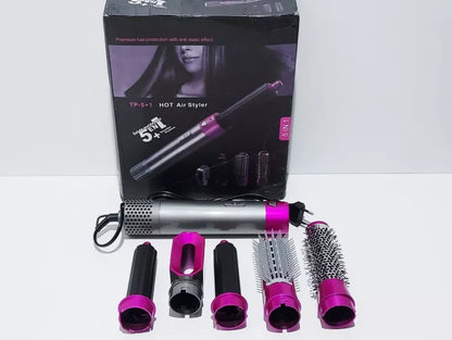 Brosse Soufflante 5-en-1 : Pack Complet Coiffage, Lissage et Bouclage